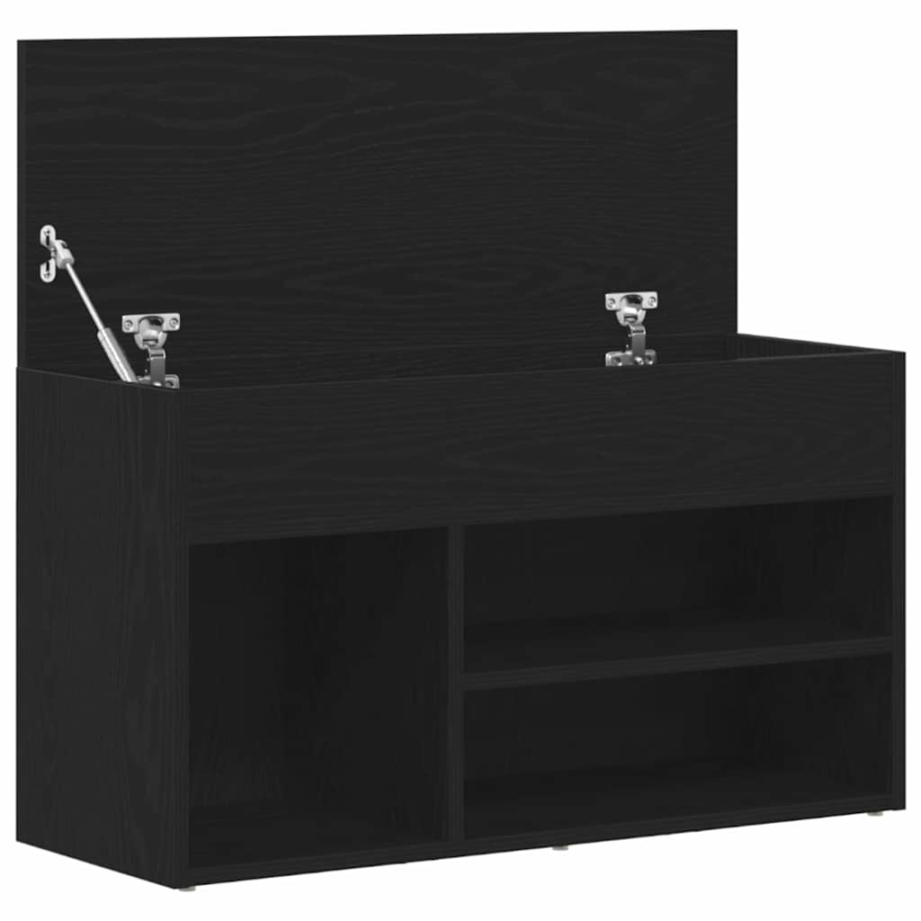 Cipőpad 80 x 30 x 45 cm Szerelt Fa Fekete tölgy