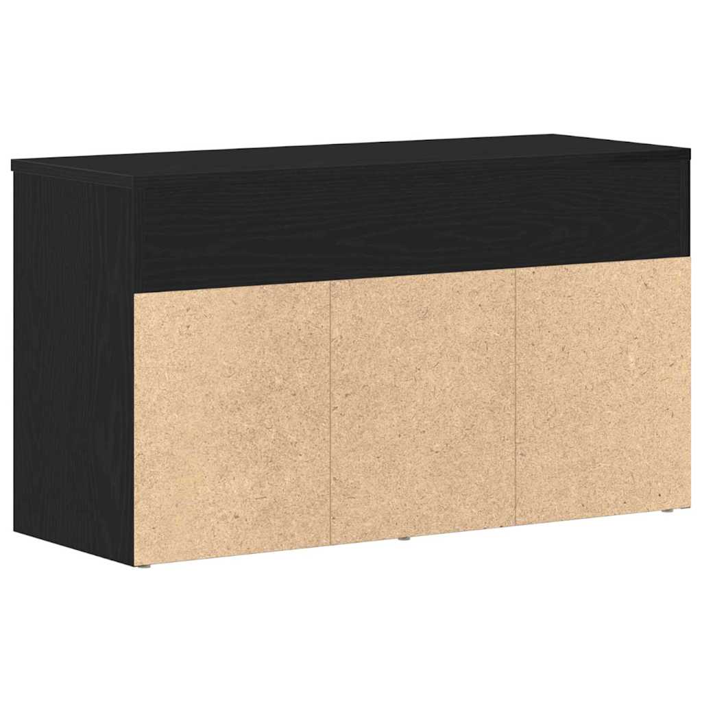 Cipőpad 80 x 30 x 45 cm Szerelt Fa Fekete tölgy