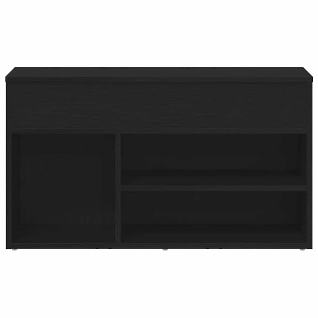 Cipőpad 80 x 30 x 45 cm Szerelt Fa Fekete tölgy