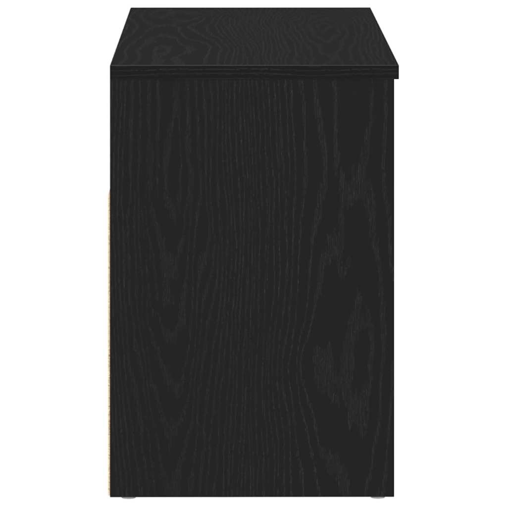 Cipőpad 80 x 30 x 45 cm Szerelt Fa Fekete tölgy