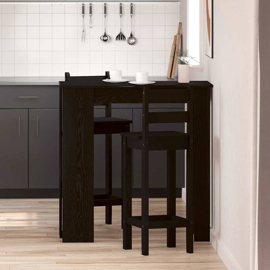 Bárasztal polcokkal Fekete tölgy 102 x 50 x 103,5 cm Faanyag