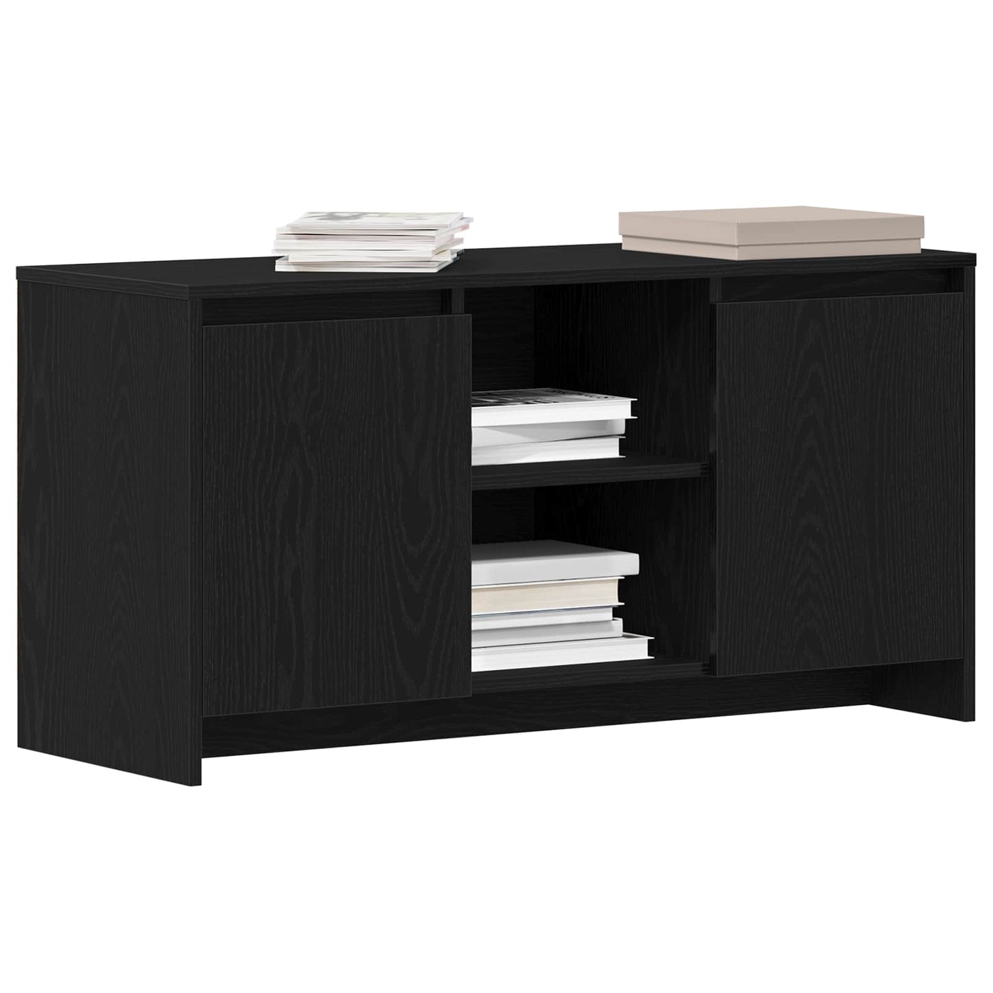 TV szekrény 102 x 37,5 x 52,5 cm Fekete tölgy Szerelt Fa