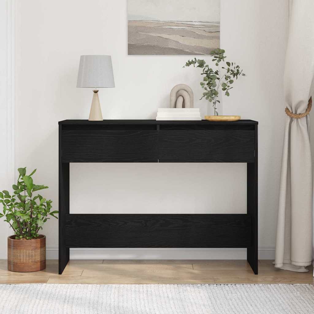 Konzolasztal Fekete tölgy 100 x 35 x 76,5 cm Szerelt Fa