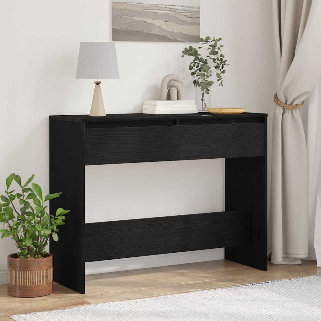 Konzolasztal Fekete tölgy 100 x 35 x 76,5 cm Szerelt Fa