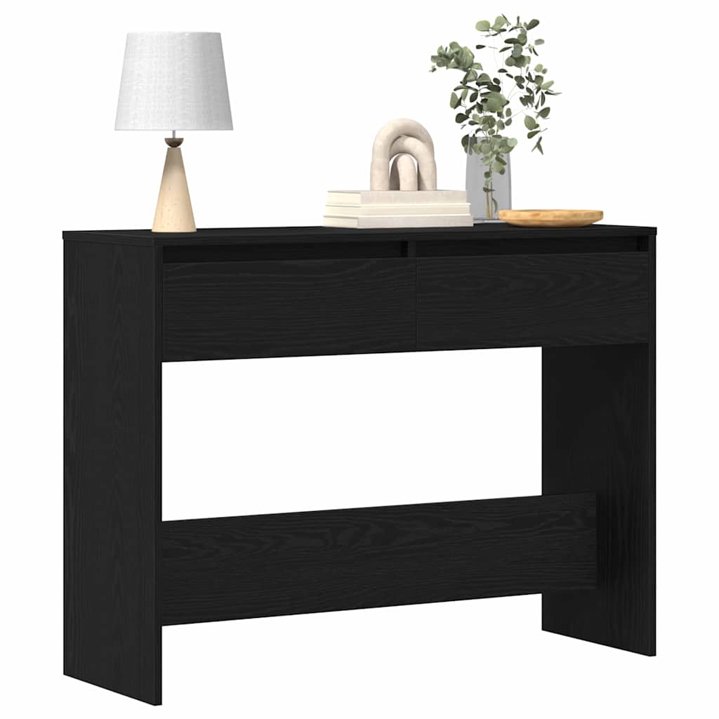 Konzolasztal Fekete tölgy 100 x 35 x 76,5 cm Szerelt Fa
