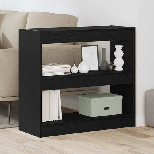 Könyvespolc 2 pcs Fekete tölgy 80 x 30 x 72 cm Faanyag