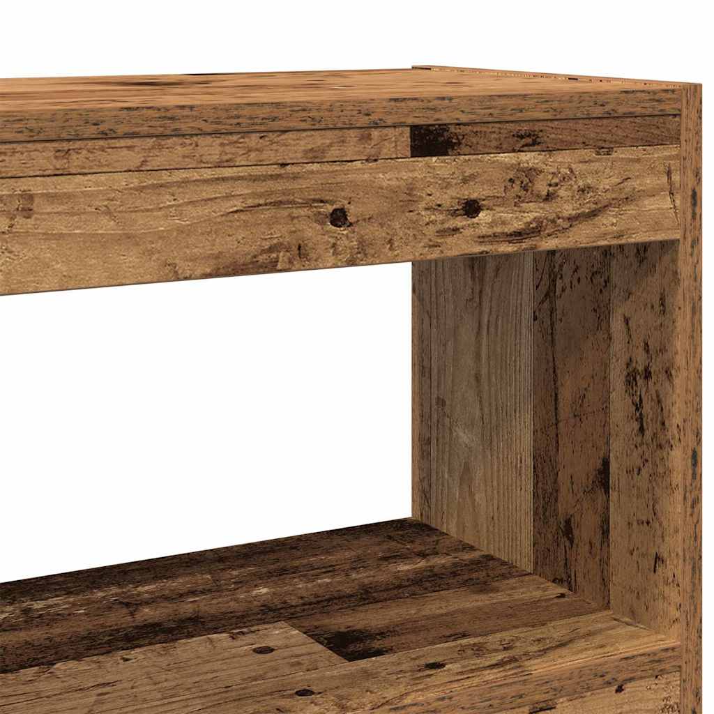 Könyvszekrény 2 szintes 100 x 30 x 72 cm Szerelt Fa Régi fa