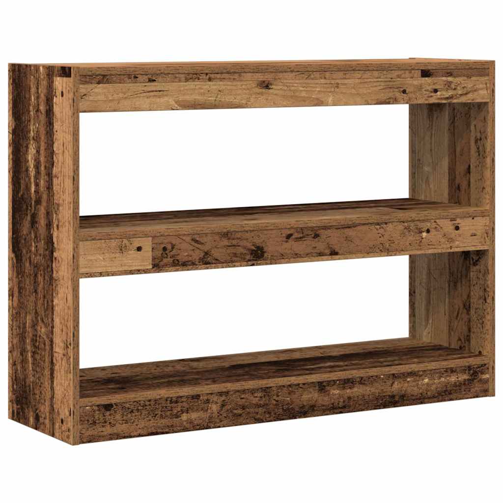 Könyvszekrény 2 szintes 100 x 30 x 72 cm Szerelt Fa Régi fa