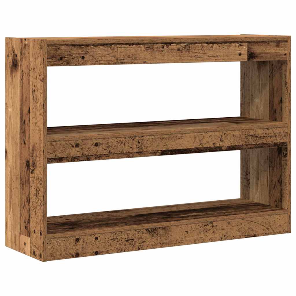 Könyvszekrény 2 szintes 100 x 30 x 72 cm Szerelt Fa Régi fa