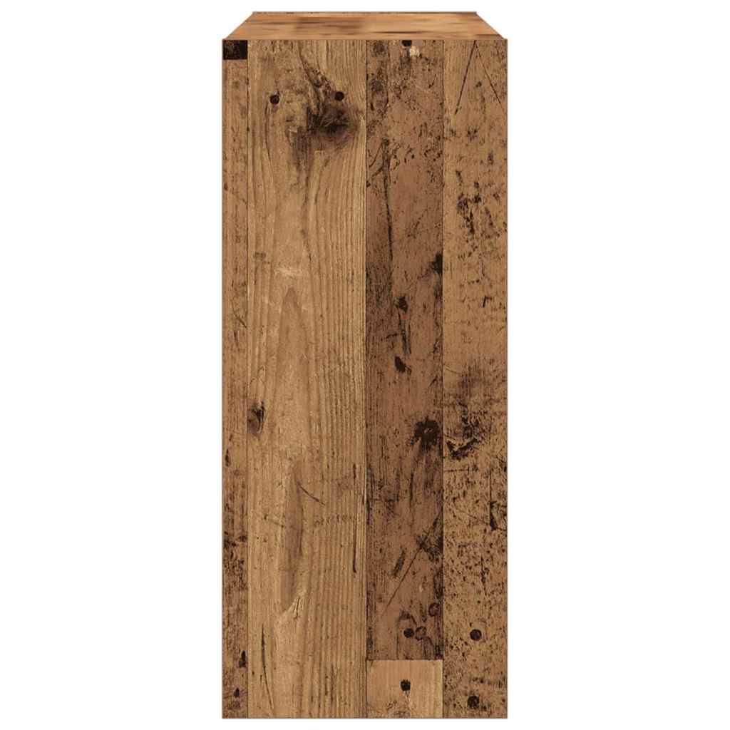 Könyvszekrény 2 szintes 100 x 30 x 72 cm Szerelt Fa Régi fa