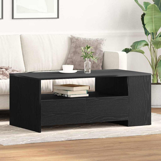 Dohányzóasztal fiókkal Fekete tölgy 102 x 55 x 43,5 cm Faanyag