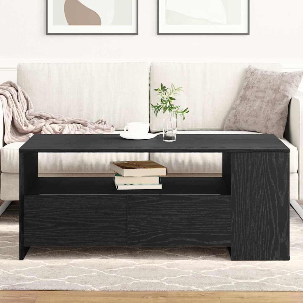 Dohányzóasztal Fekete tölgy 102 x 55 x 43,5 cm Szerelt Fa