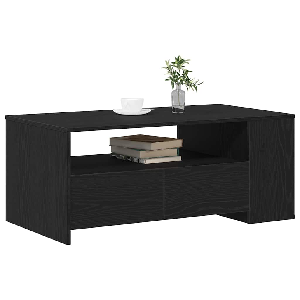 Dohányzóasztal Fekete tölgy 102 x 55 x 43,5 cm Szerelt Fa