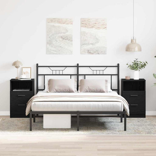 Éjjeliszekrény 2 pcs Fekete tölgy 40 x 35 x 65 cm Faanyag