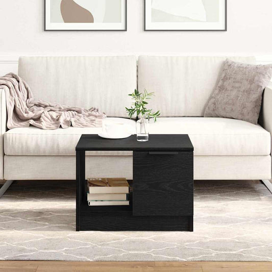 Dohányzóasztal with Drawer Musta tammi 50 x 50 x 36 cm Faanyag
