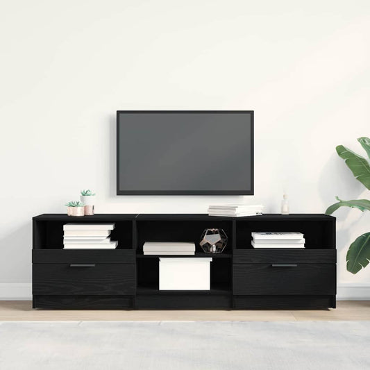 TV szekrény fiókkal Fekete tölgy 150 x 33,5 x 45 cm Faanyag