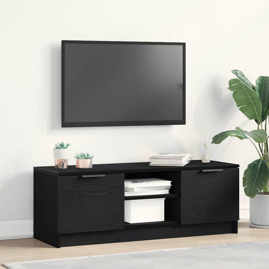 TV szekrény Fekete tölgy 102 x 32 x 35.5 cm Faanyag