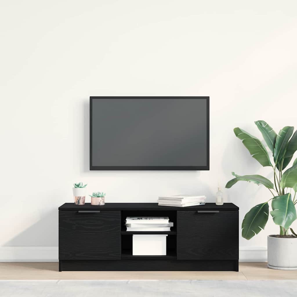TV szekrény 102 x 32 x 35.5 cm Fekete tölgy Szerelt Fa