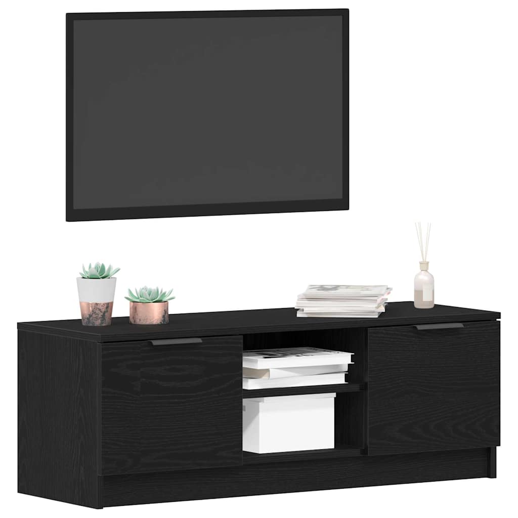 TV szekrény 102 x 32 x 35.5 cm Fekete tölgy Szerelt Fa