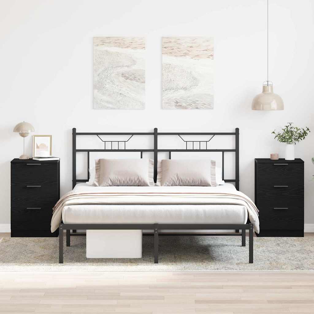 Éjjeliszekrény 2 db Fekete tölgy 40 x 65 x 65 cm Szerelt Fa