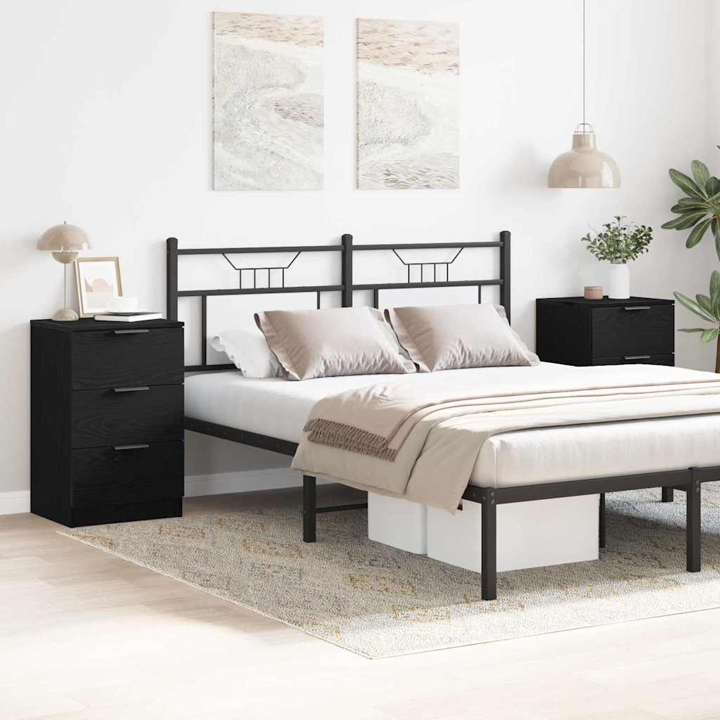 Éjjeliszekrény 2 db Fekete tölgy 40 x 65 x 65 cm Szerelt Fa