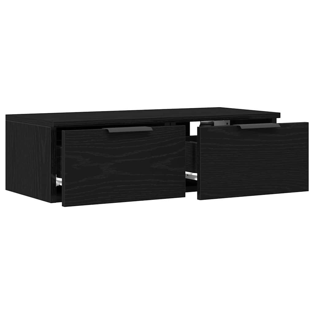 Fali Szekrény fiókkal Fekete tölgy 68 x 30 x 20 cm Szerelt Fa
