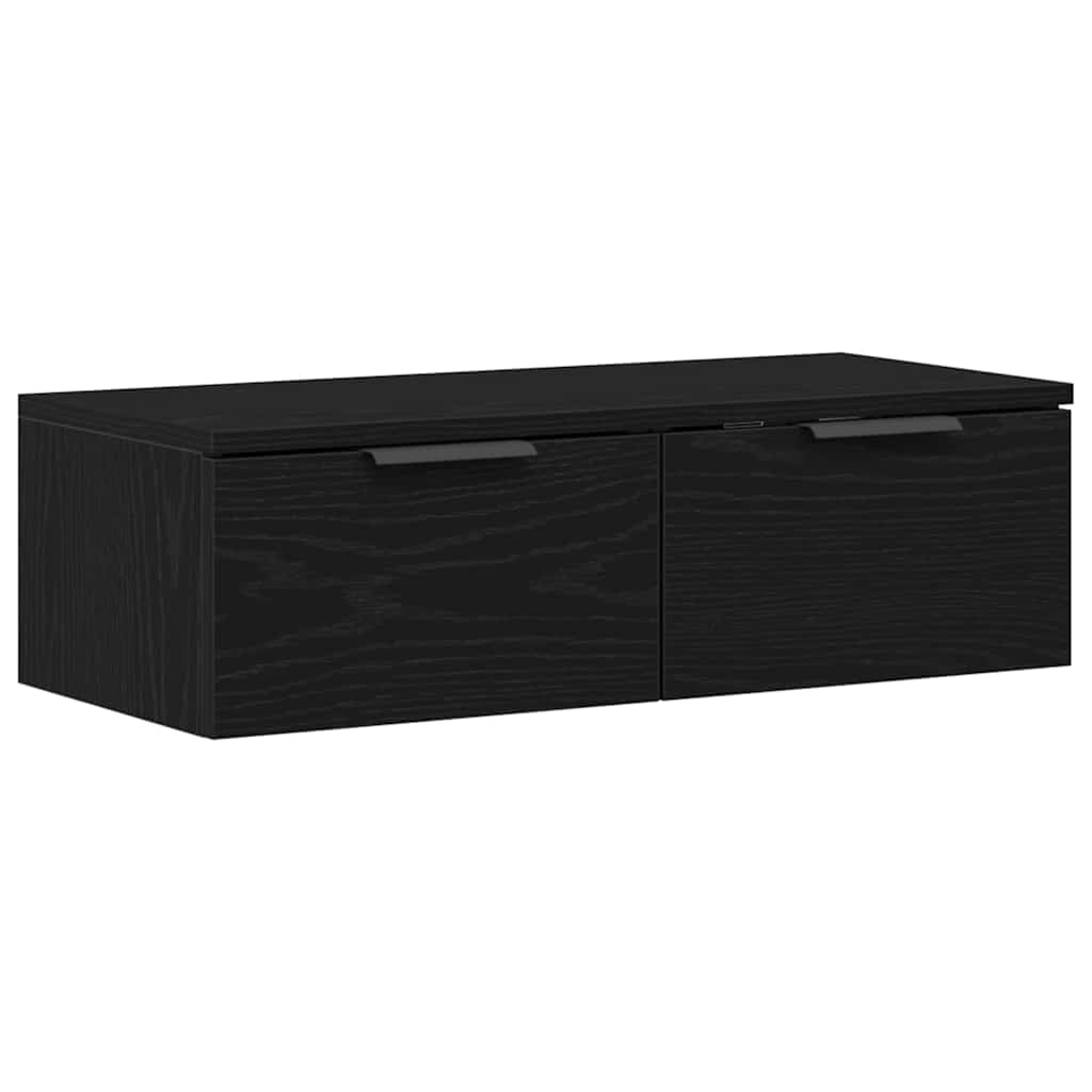 Fali Szekrény fiókkal Fekete tölgy 68 x 30 x 20 cm Szerelt Fa