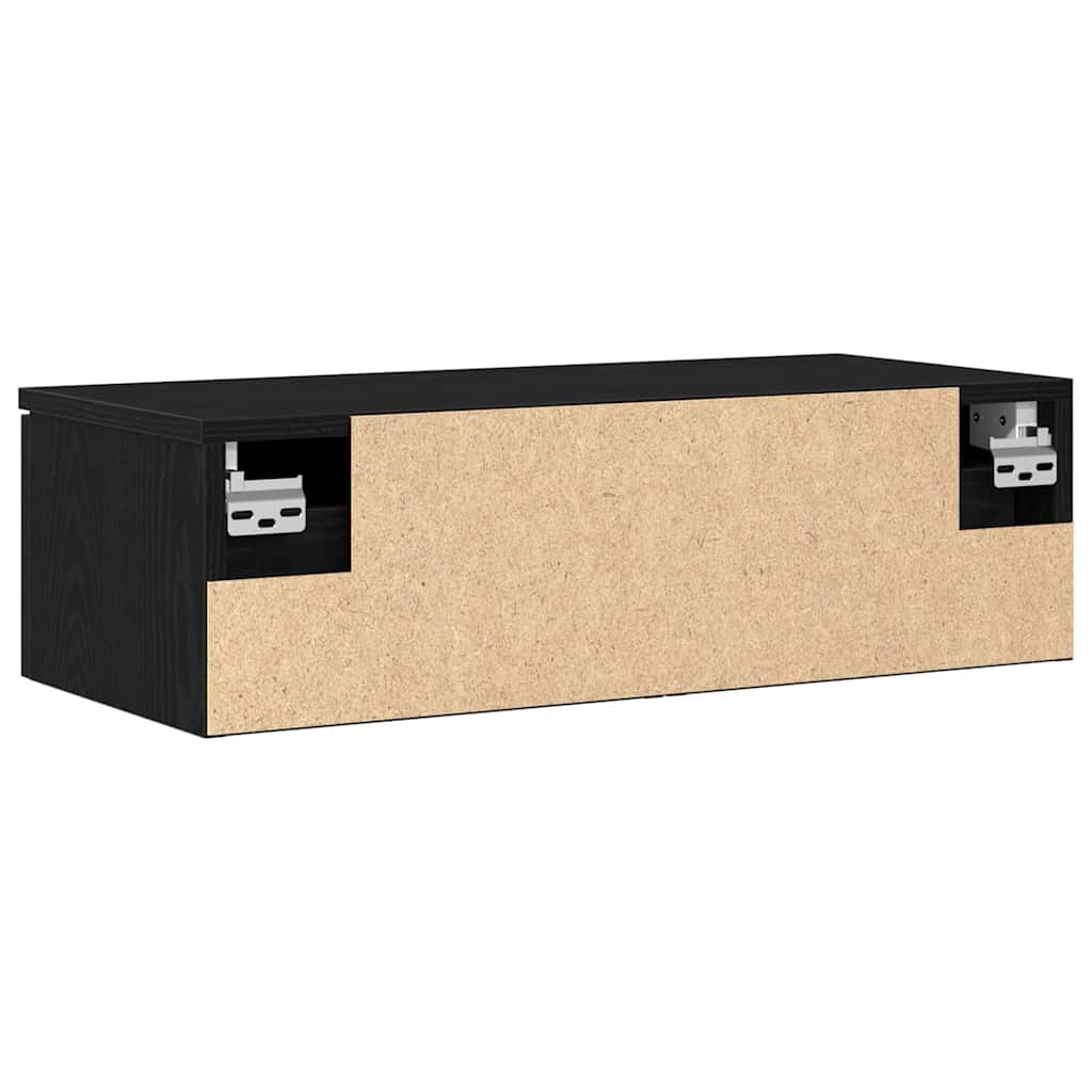 Fali Szekrény fiókkal Fekete tölgy 68 x 30 x 20 cm Szerelt Fa