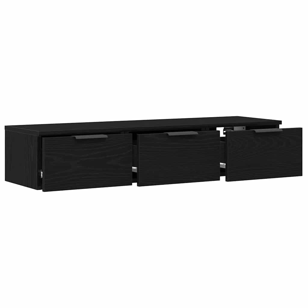 Fali Szekrény fiókkal Fekete tölgy 102 x 30 x 20 cm Szerelt Fa