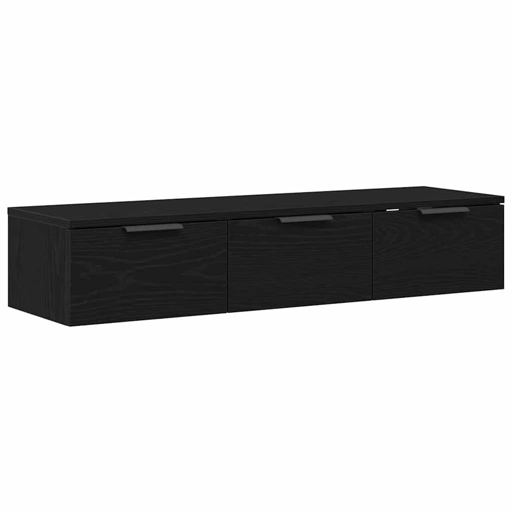 Fali Szekrény fiókkal Fekete tölgy 102 x 30 x 20 cm Szerelt Fa