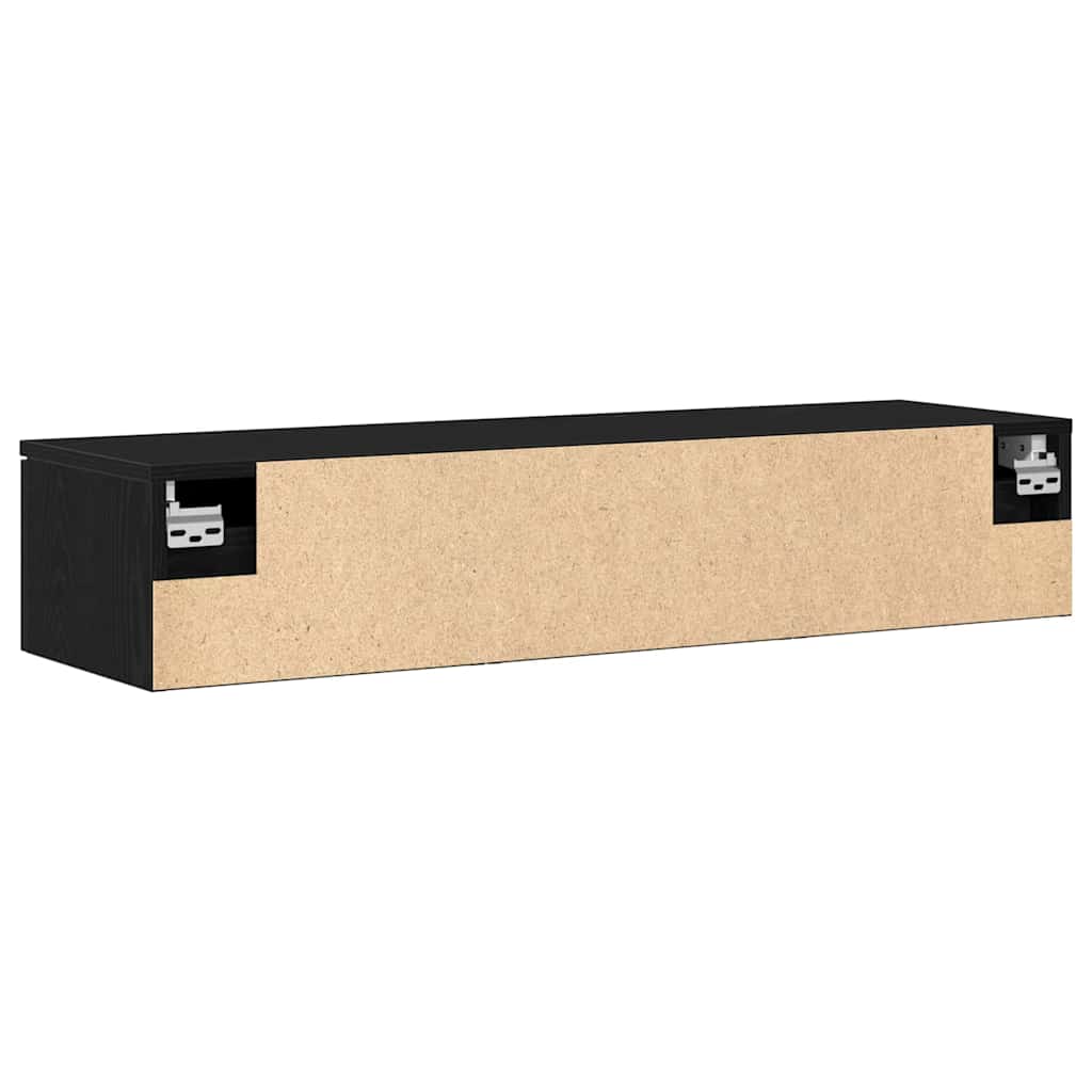 Fali Szekrény fiókkal Fekete tölgy 102 x 30 x 20 cm Szerelt Fa