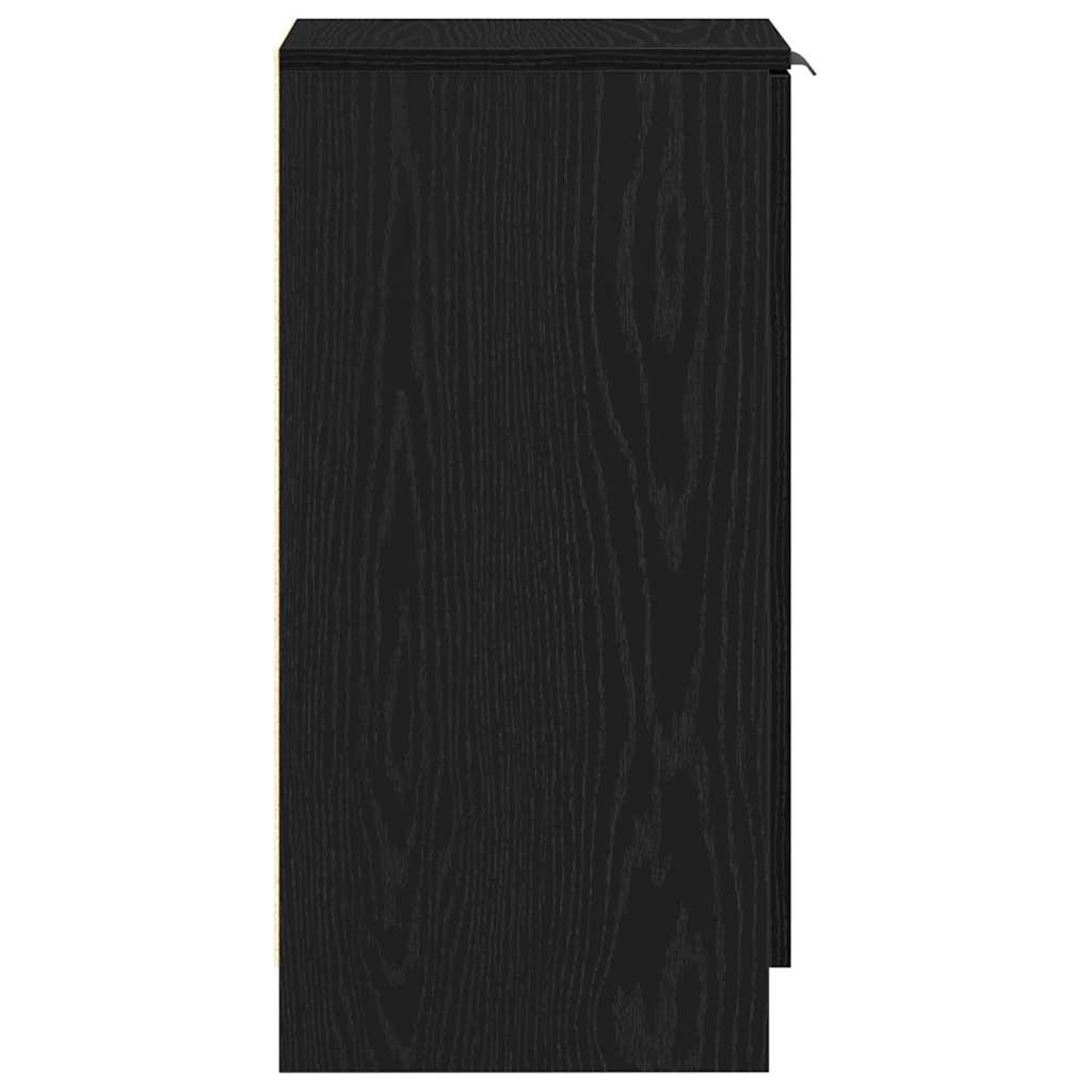 Cipőszekrény ajtóval Fekete tölgy 29,5 x 35 x 70 cm Szerelt Fa