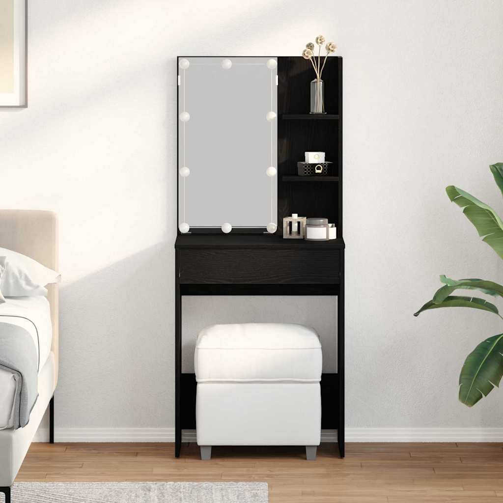 Öltözködőasztal Fekete tölgy 60 x 40 x 140 cm Szerelt Fa