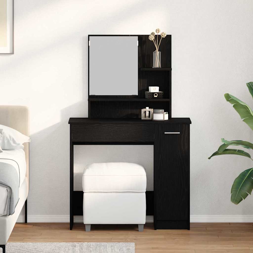 Öltözködőasztal Fekete tölgy 86,5 x 35 x 136 cm Szerelt Fa