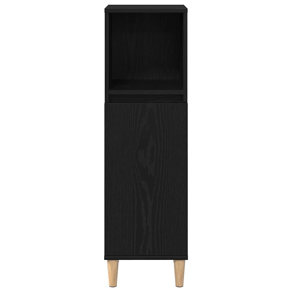 Fürdőszoba Szekrény Fekete tölgy 30 x 30 x 100 cm Szerelt Fa