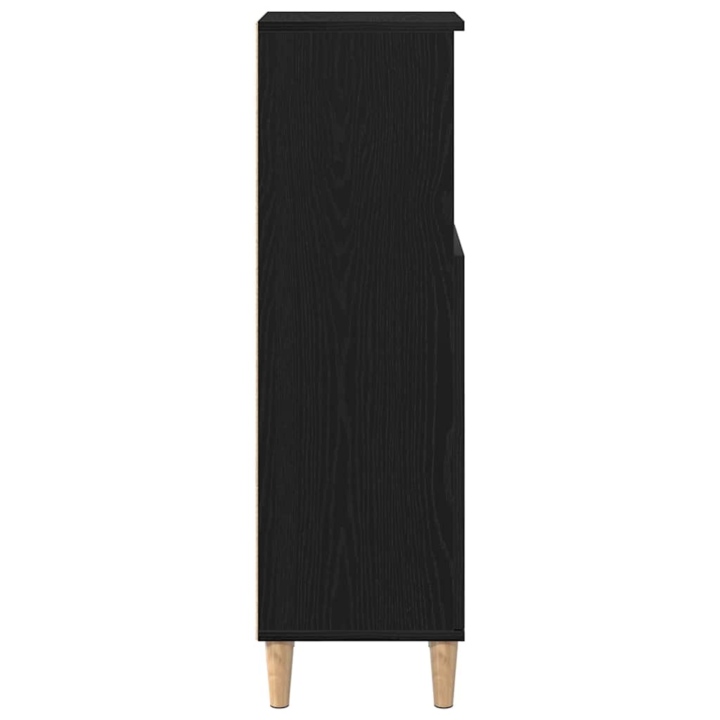 Fürdőszoba Szekrény Fekete tölgy 30 x 30 x 100 cm Szerelt Fa
