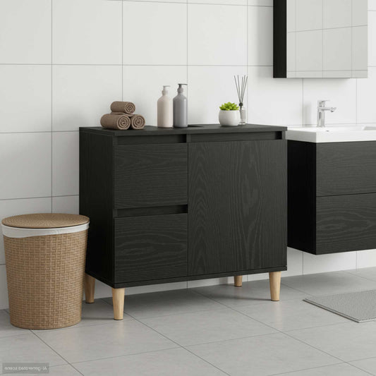 Fürdőszoba Székény fiókkal Fekete tölgy 65 x 33 x 60 cm Faanyag