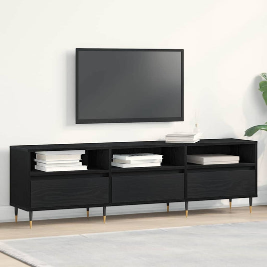TV szekrény fiókkal Fekete tölgy 150 x 30 x 44,5 cm Faanyag