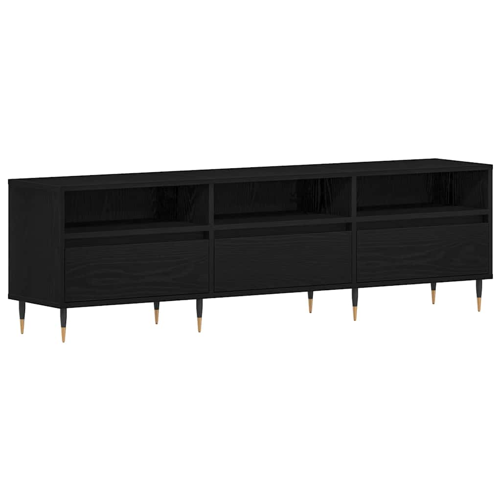 TV szekrény fiókkal Fekete tölgy 150 x 30 x 44,5 cm Faanyag