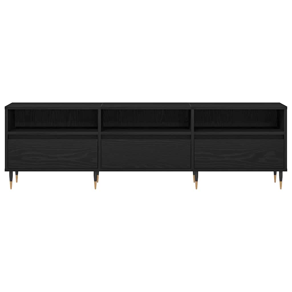 TV szekrény fiókkal Fekete tölgy 150 x 30 x 44,5 cm Faanyag