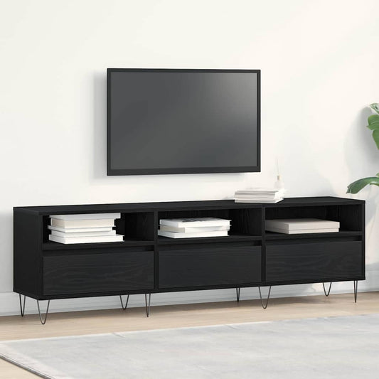 TV szekrény fiókkal Fekete tölgy 150 x 30 x 44,5 cm Faanyag