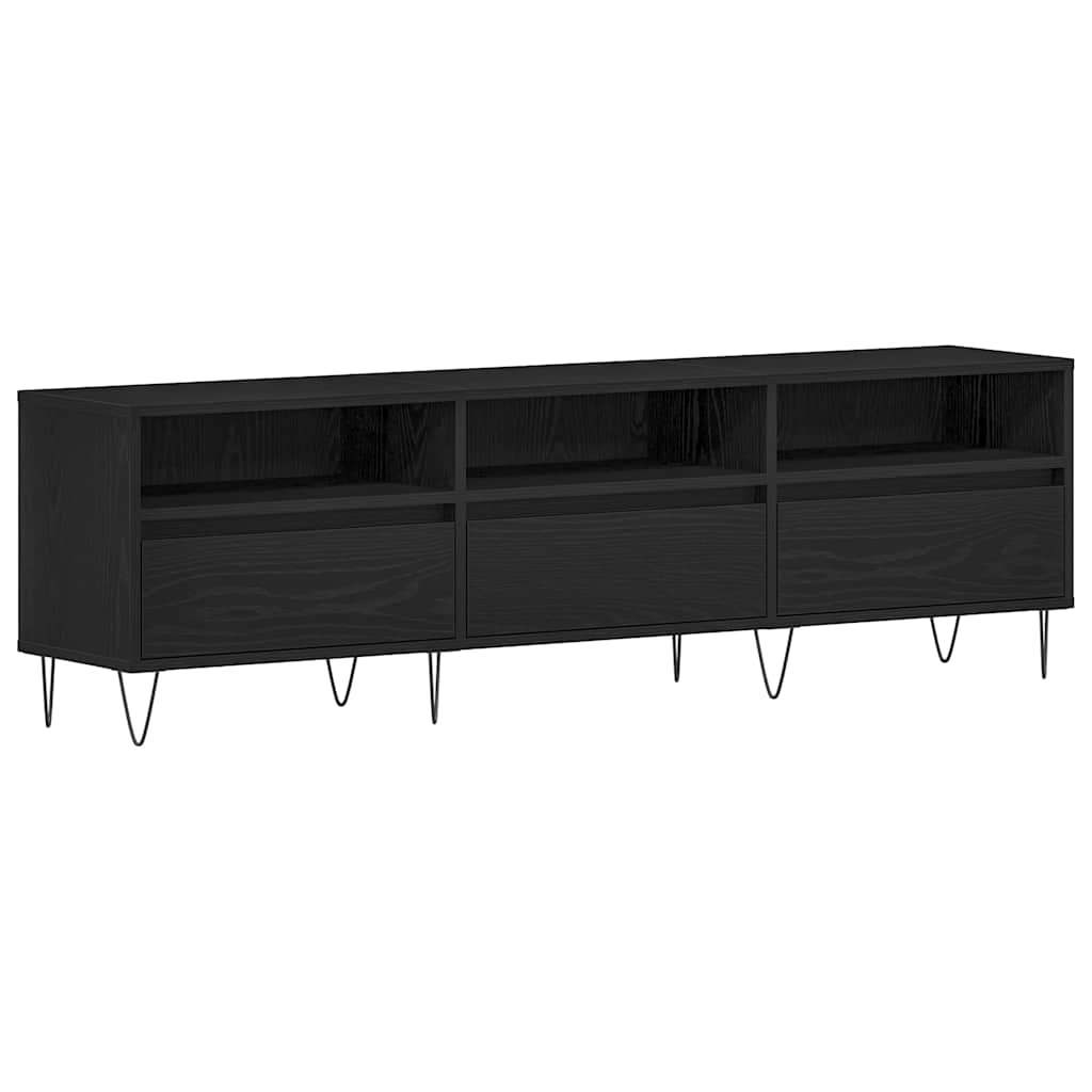 TV szekrény 150 x 30 x 44,5 cm Fekete tölgy Szerelt Fa
