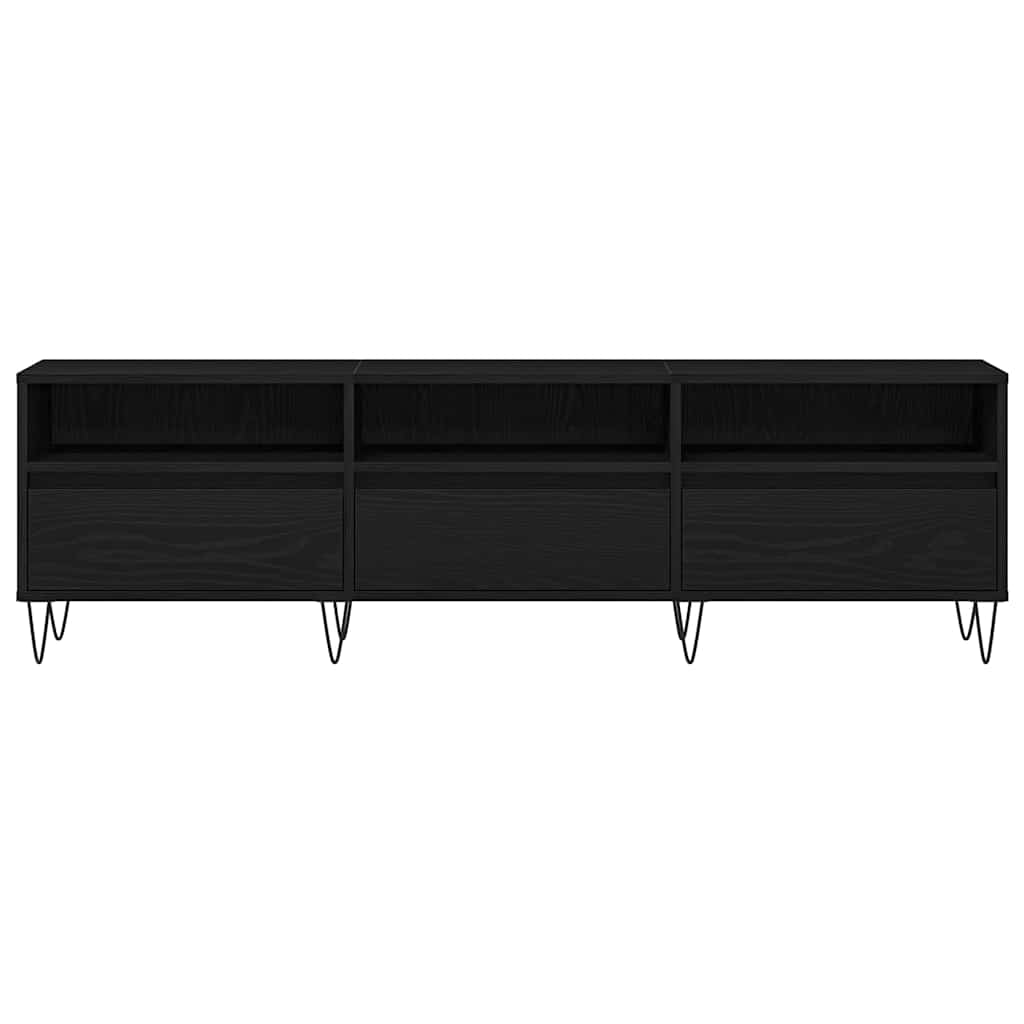 TV szekrény 150 x 30 x 44,5 cm Fekete tölgy Szerelt Fa