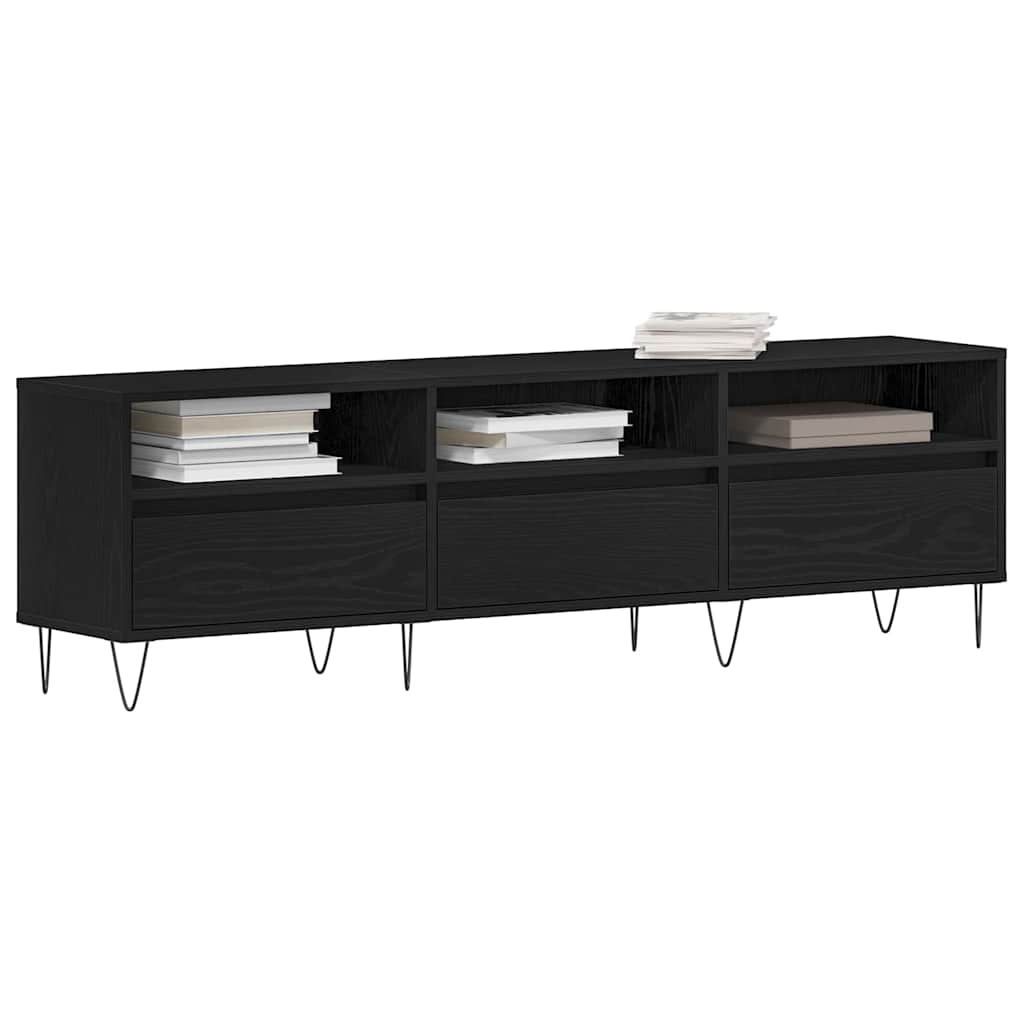 TV szekrény 150 x 30 x 44,5 cm Fekete tölgy Szerelt Fa