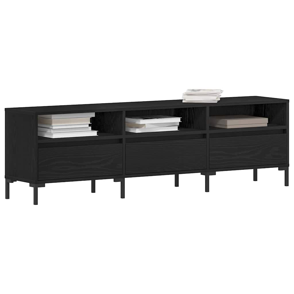 TV szekrény 150 x 30 x 44,5 cm Fekete tölgy Szerelt Fa