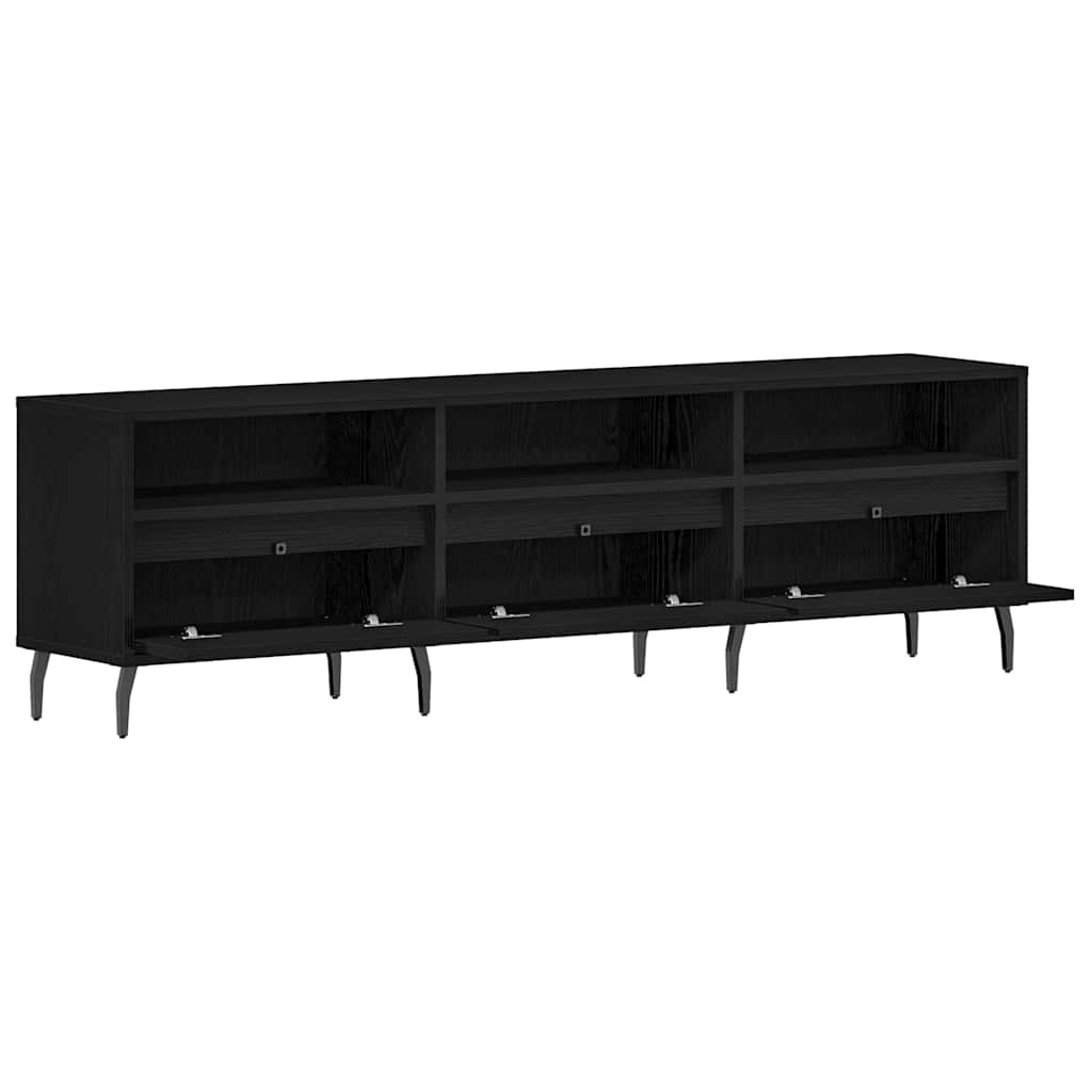 TV szekrény 150 x 30 x 44,5 cm Fekete tölgy Szerelt Fa