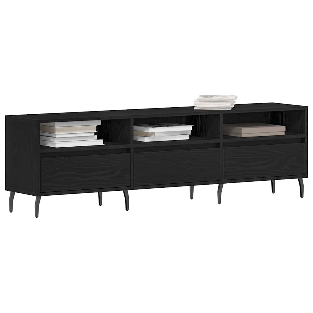 TV szekrény 150 x 30 x 44,5 cm Fekete tölgy Szerelt Fa