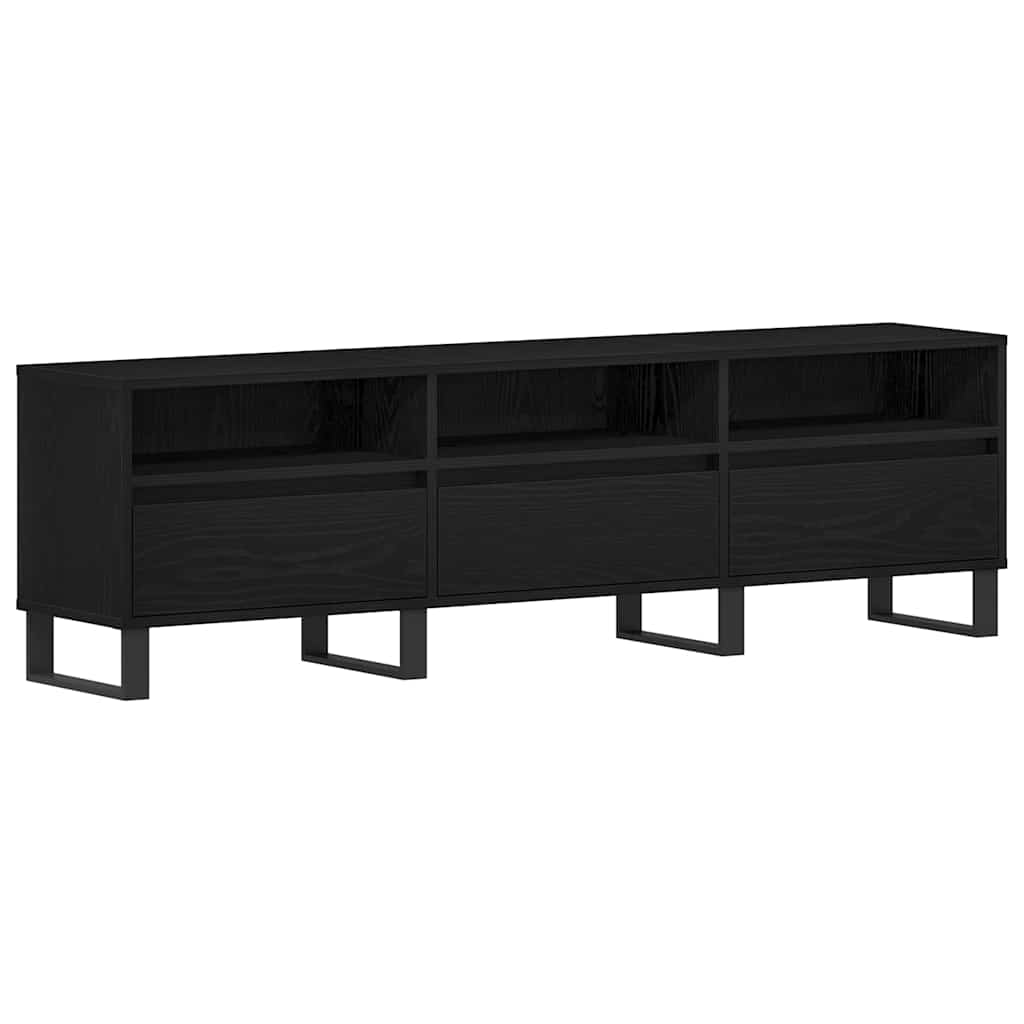 TV szekrény 150 x 30 x 44,5 cm Fekete tölgy Szerelt Fa