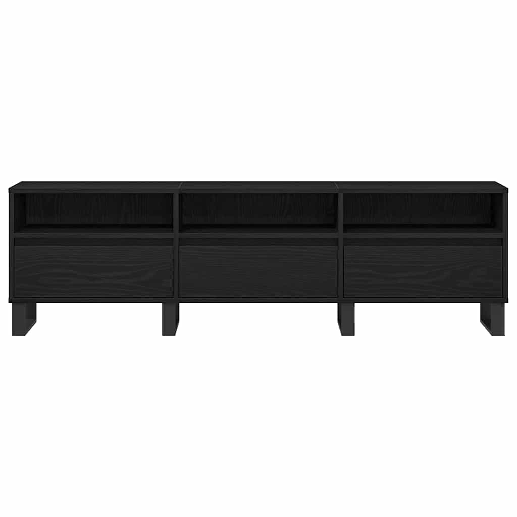 TV szekrény 150 x 30 x 44,5 cm Fekete tölgy Szerelt Fa