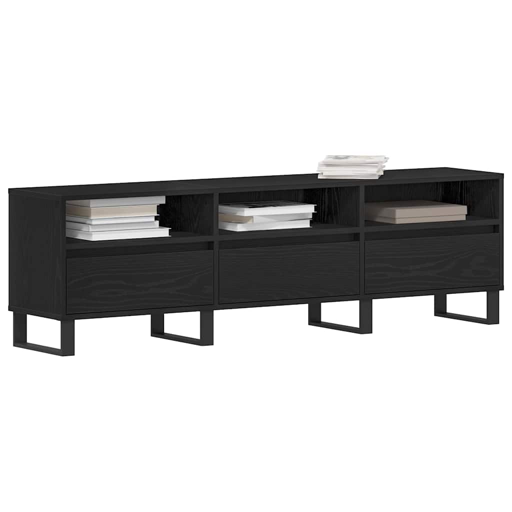 TV szekrény 150 x 30 x 44,5 cm Fekete tölgy Szerelt Fa